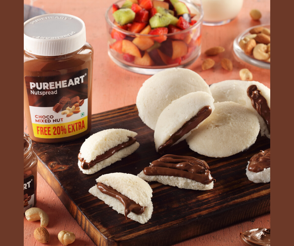 Yum Idlis with Pureheart Choco Mixed Nuts Nutspread
