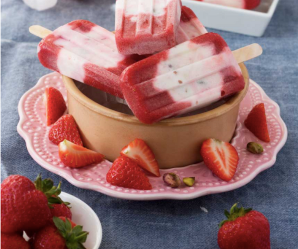 Pureheart Strawberry Pistachio Popsicles 
