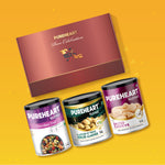 PUREHEART Onam Gift Hamper Salted Cashews, Cherokee Trail Mix (454g, each) & Peeled Almonds Flavours of Venice (333g), Bournville Dark Chocolate with Rakhi for Brother, Gift Card,