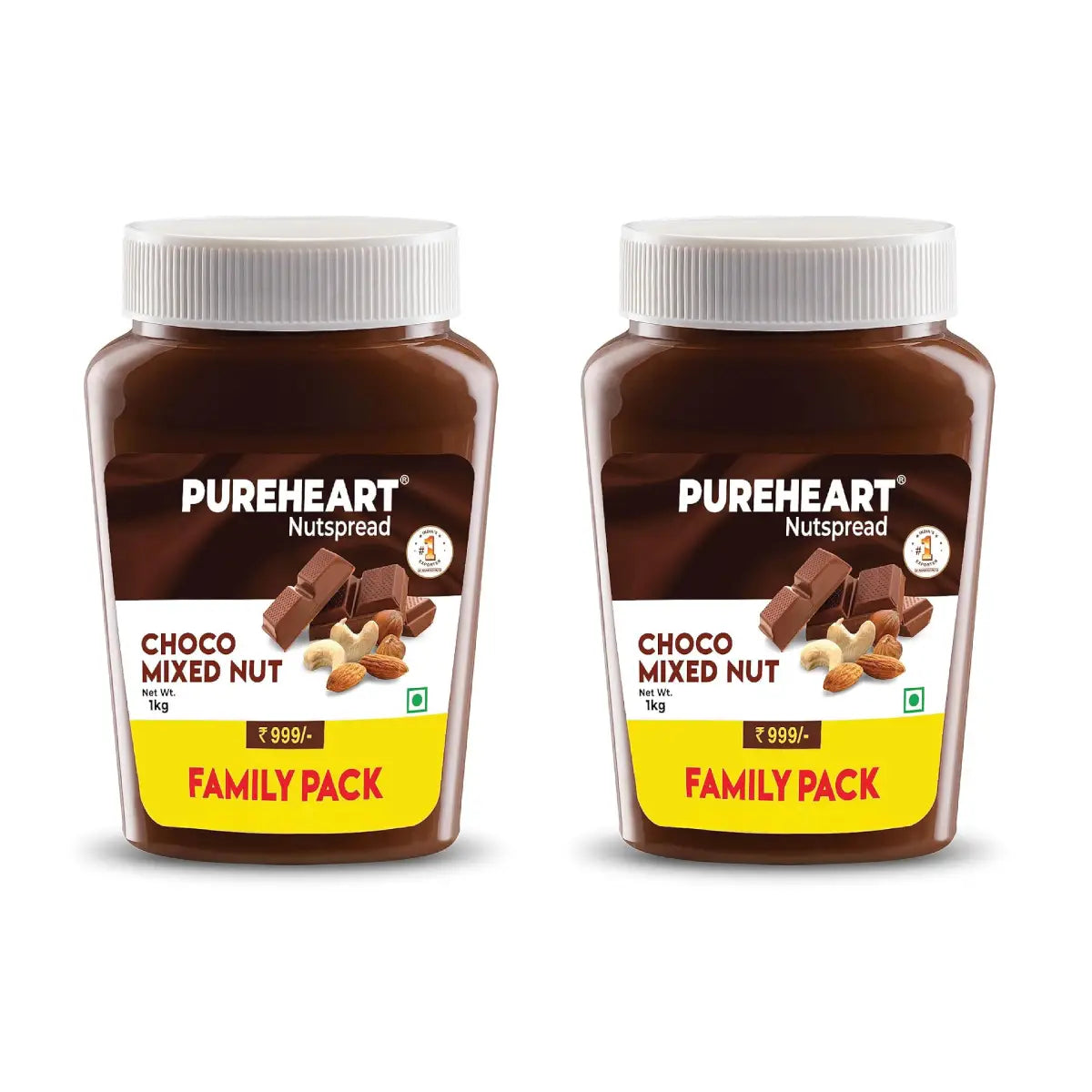 Pureheart Nut Spread Choco Mixed Nut - Nutty Chocolate Spread for Breakfast, Delicious, Smooth & Creamy Snack