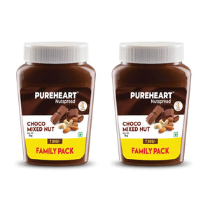 Pureheart Nut Spread Choco Mixed Nut - Nutty Chocolate Spread for Breakfast, Delicious, Smooth & Creamy Snack