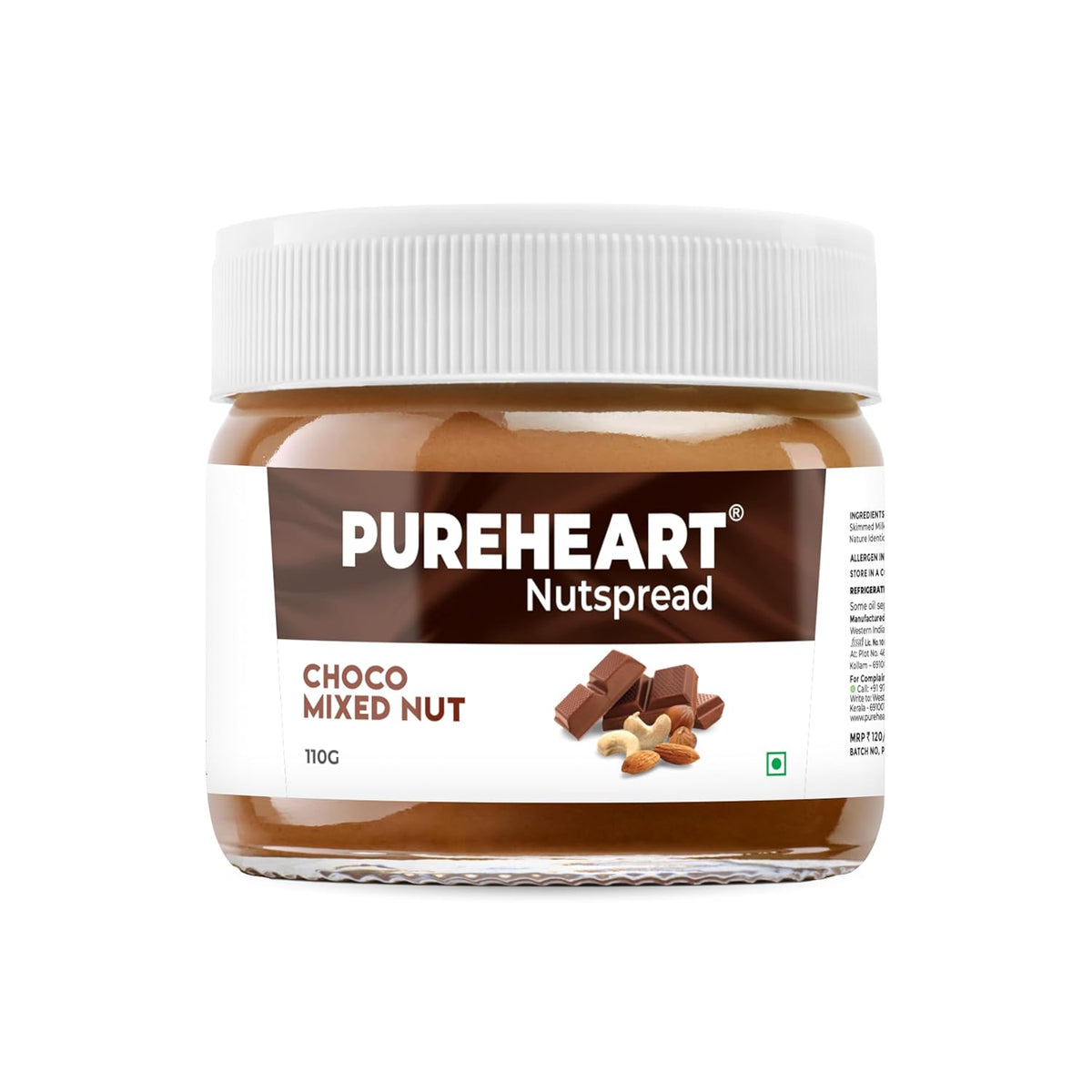 Pureheart Nut Spread Choco Mixed Nut - Nutty Chocolate Spread for Breakfast, Delicious, Smooth & Creamy Snack