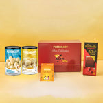 PUREHEART Onam Gift Hamper - Natural Macadamia, Salted Roasted Macadamia (200g, each) and Cadbury Bournville Dark Chocolate with Gift Card,
