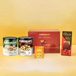 PUREHEART Onam Gift Hamper Pepperfry Cashews (333g) and Salted Pistachio (300g), Cadbury Bournville Dark Chocolate with  Gift Card,