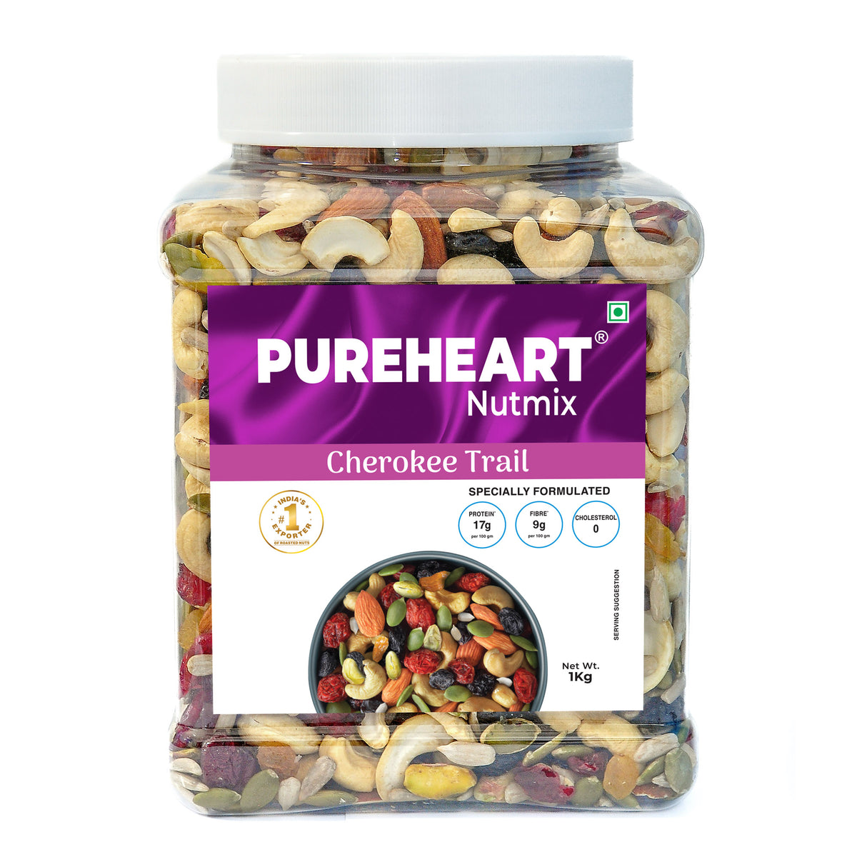 Cherokee Trail Mix  Natural Premium Mix Nuts - Combination of Cashews, Almonds, Pistachio, Cranberries, Raisins, Pumpkin Seeds, Sunflower Seeds - Crunchy Dry Fruits