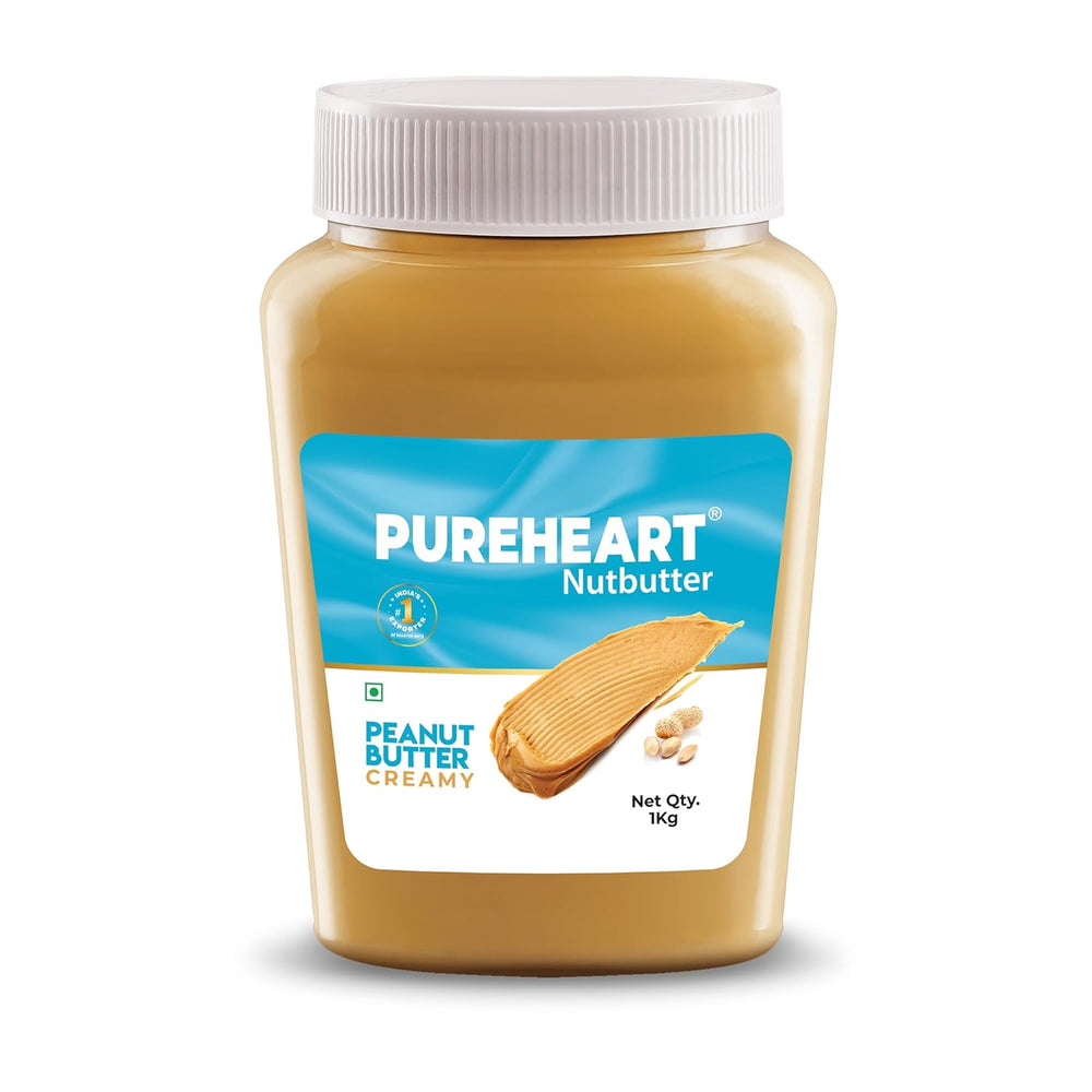 Pureheart Nutbutter Natural Peanut Butter  | creamy | High Protein, Zero Trans Fats| Premium Roasted Peanut Creamy Nut Butter Spread | Perfect for Fitness and Healthy Snacking