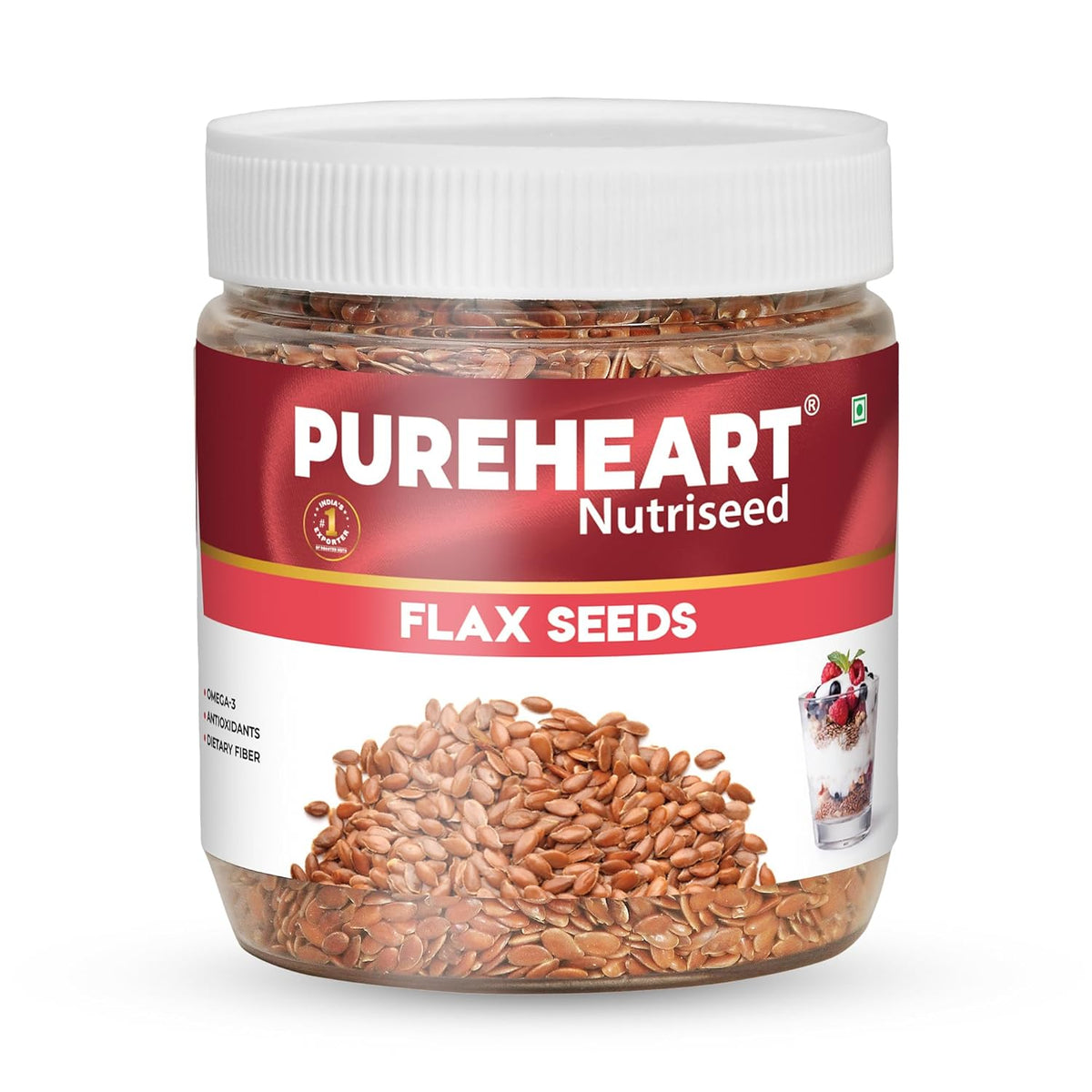Pureheart Premium Raw Flax Seeds for Eating  - Alsi Seeds for Hair Growth, Heart Health & Digestion, Rich in Omega 3 Fatty Acids, Magnesium, Iron, Dietary Fibre, Protein