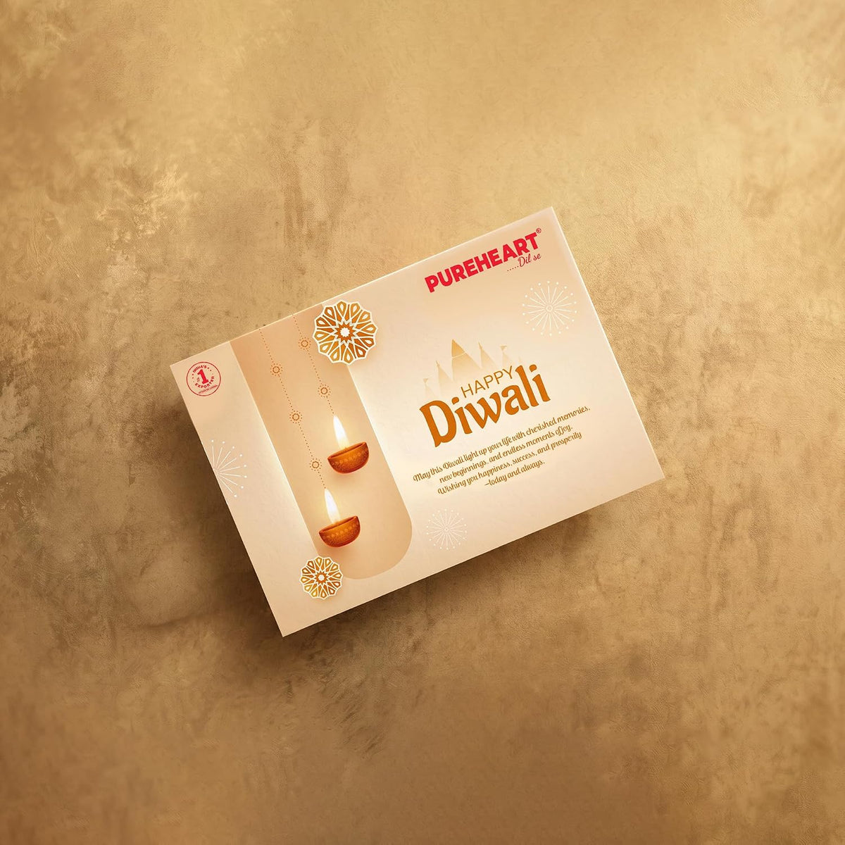 PUREHEART Diwali Gift Hamper - Exotic Nuts & Dry Fruits,Ganpati Diya & Card
