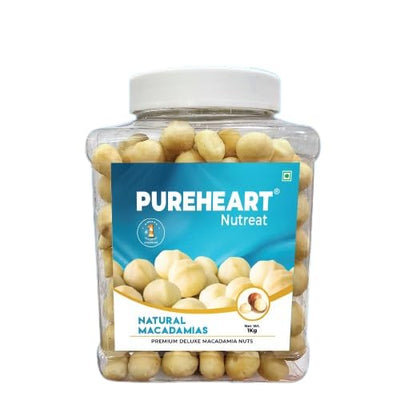 Pureheart Natural Macadamia , Premium Australian Macadamia Nuts, Rich in Antioxidants - Whole, Exotic, and Crunchy Dry Fruits, Ideal Snacks, No Additives