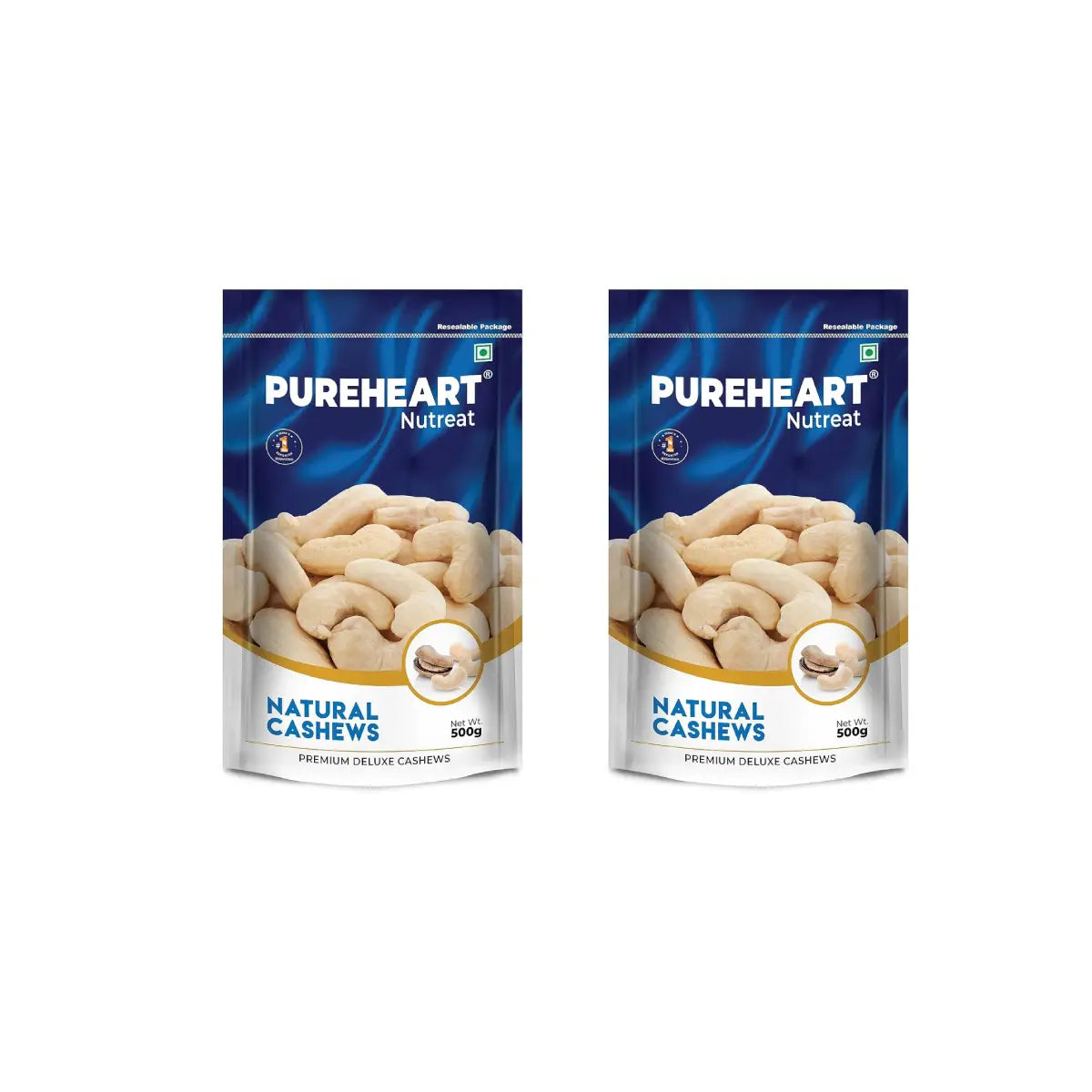 PUREHEART Nutreat Natural Cashews  Premium Whole Crunchy & Delicious Cashewnuts/Kaju/Dry Fruit