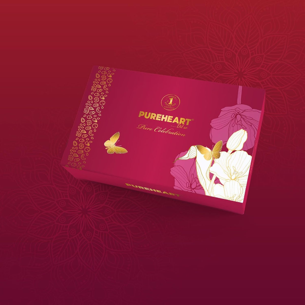 PUREHEART Rakhi Gift Hamper- Vanilla Cashew & Choco Almonds, Cherokee Trail Mix, Sweet & Salt Nutmix (25 g Each) with Chocolate and Floral Rakhi for Brother, Gift Card, Pooja Rice, Kumkum - Crunchy Dry Fruits and Nuts