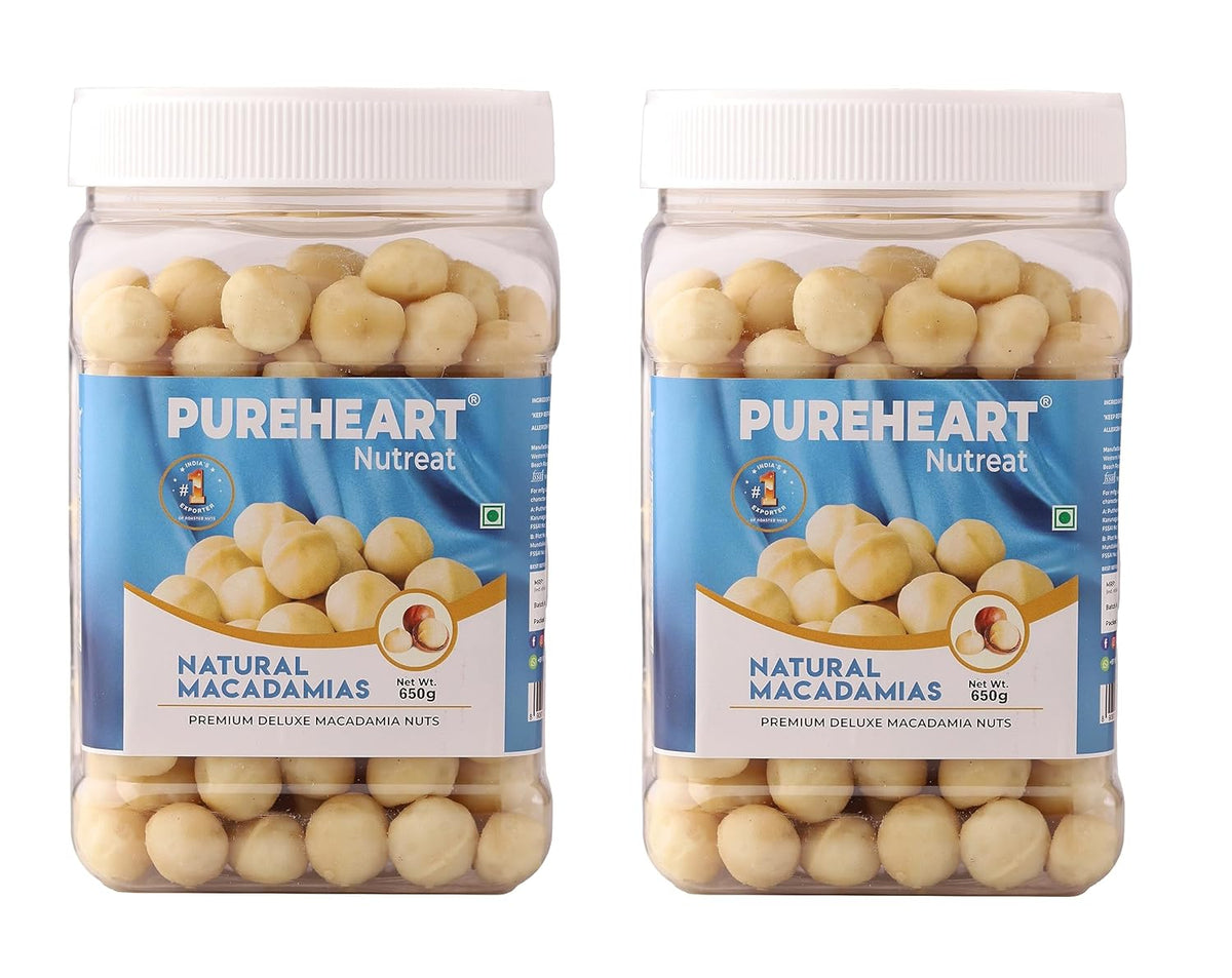 Pureheart Natural Macadamia , Premium Australian Macadamia Nuts, Rich in Antioxidants - Whole, Exotic, and Crunchy Dry Fruits, Ideal Snacks, No Additives