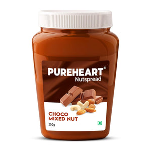 Pureheart Nut Spread Choco Mixed Nut - Nutty Chocolate Spread for Breakfast, Delicious, Smooth & Creamy Snack
