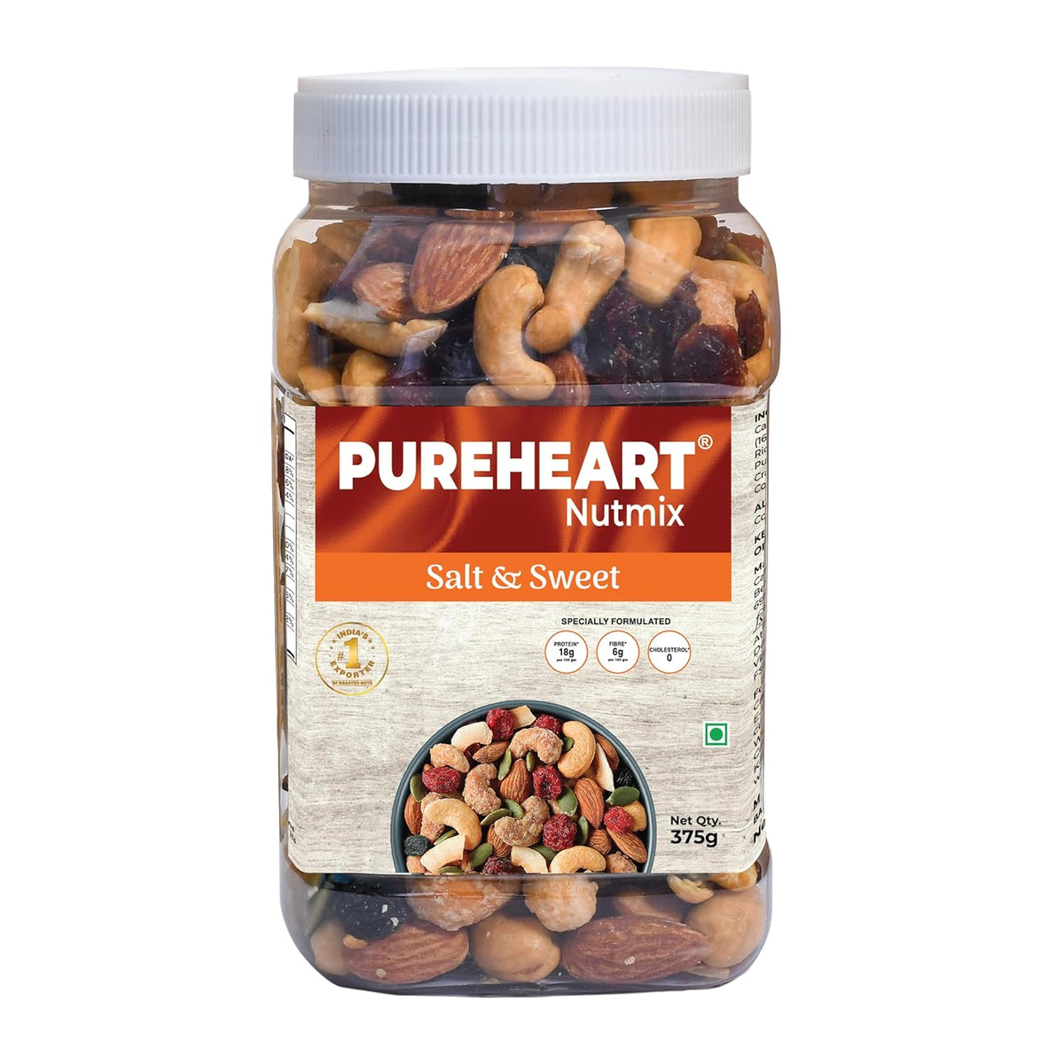 Pureheart Nutmix Salt & Sweet Dry Fruits  Premium Salted Mix Nuts (Cashews, Almonds, Raisins, Cranberries) Delicious & Crunchy Mixed Dry Fruits