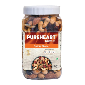 Pureheart Nutmix Salt & Sweet Dry Fruits  Premium Salted Mix Nuts (Cashews, Almonds, Raisins, Cranberries) Delicious & Crunchy Mixed Dry Fruits