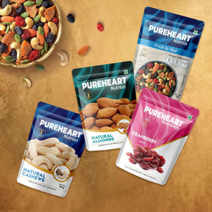 PUREHEART Premium Diwali Gift Hamper | Exotic Nuts & Dry Fruits Combo, Card