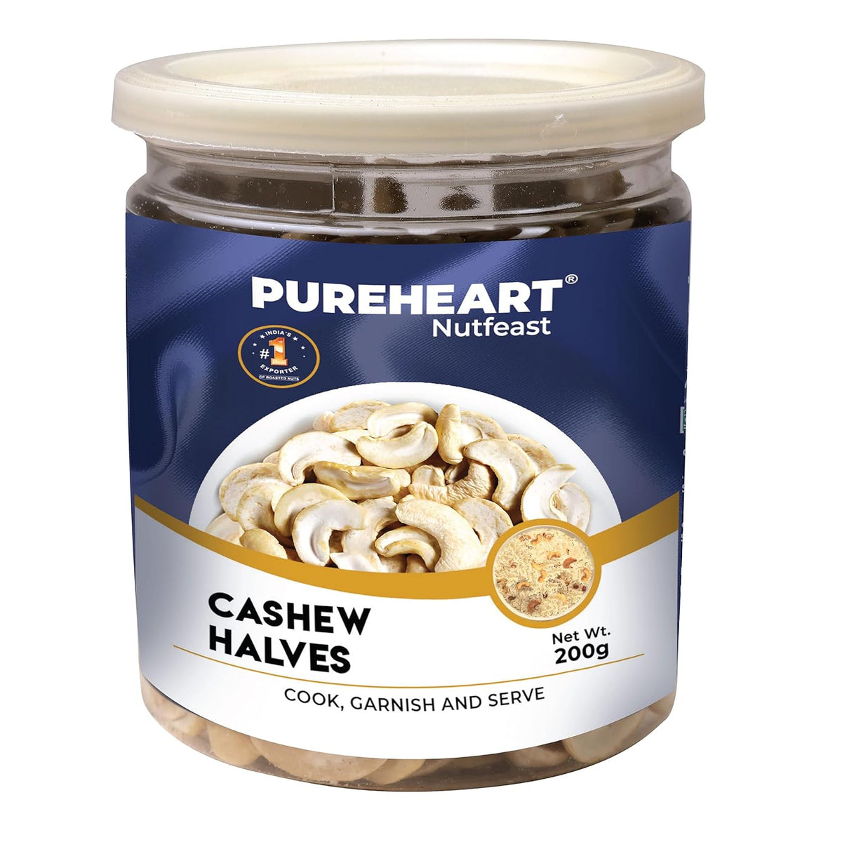 Pureheart Split Cashew Halves (200 gm) Premium Crunchy Cashewnuts/Tukda Kaju/Dry Fruit
