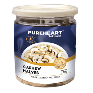 Pureheart Split Cashew Halves (200 gm) Premium Crunchy Cashewnuts/Tukda Kaju/Dry Fruit