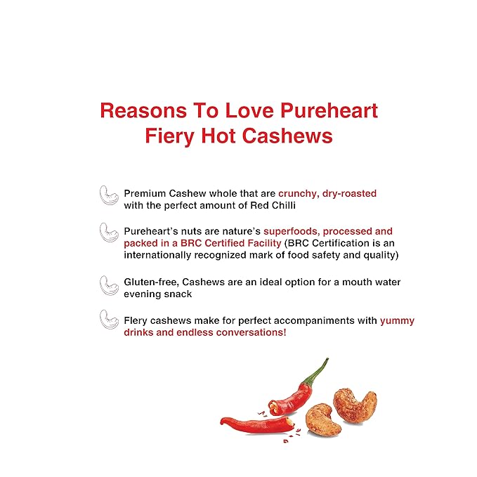 Pureheart Fiery Hot Cashews Can