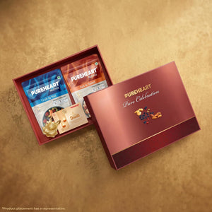 PUREHEART Diwali Gift Hamper with Exotic Nuts & Dry Fruits, Diya & Card