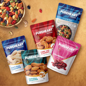 PUREHEART Diwali Gift Hamper | Exotic Nuts & Dry Fruits, Ganpati Diya, Card