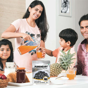 Pureheart Nutreat Premium Natural Black Raisins (80 gm) Kali Kishmish/Manuka, Dry Fruits Snack - Rich in Antioxidants