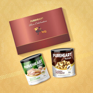 PUREHEART Pure Celebration Premium Diwali Gift Box | Dry Fruits Pack | Corporate Gift Hamper| Cashews Pepperfry, Salted Pistachios |Chocolate |Card |Decoration Lord Ganesh Metal Diya | Festive Gifting