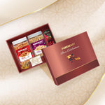 PUREHEART Pure Celebration Premium Wedding Gift Box | Dry Fruits Gift Hamper For Couples | Fiery Hot and Salted Cashews (650g, each) | Bournville Chocolate & Wishing Card | Ganpati Diya