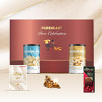 PUREHEART Pure Celebration Premium Wedding Gift Box | Dry Fruits Gift Hamper For Couples | Natural Macadamia and Salted Macadamia (200g, each) | Bournville Chocolate & Wishing Card | Ganpati Diya