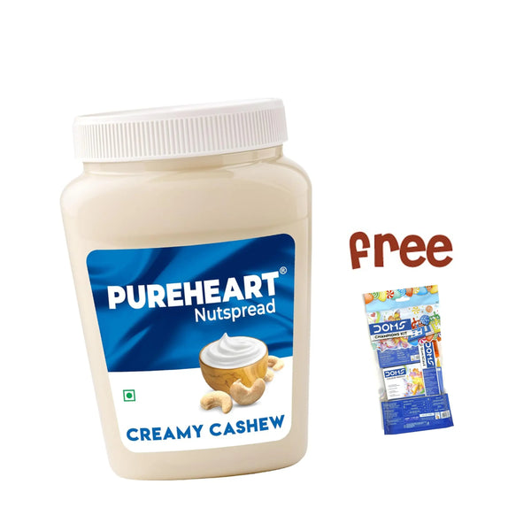 PUREHEART Nut Spread Creamy Cashew 350gm with Lunch Box | Nutty and Smooth Cashew Spread for Breakfast - No. 1 Exporter of Roasted Nuts