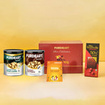 PUREHEART Onam Gift Hamper Peeled Almonds Flavors of Venice, Pepperfry Cashews (333g, each), Cadbury Bournville Dark Chocolate with Gift Card,