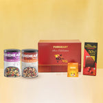 PUREHEART Onam Gift Hamper Cherokee Premium Trail Mix, Sweet & Salt Nutmix (230g, each), Cadbury Bournville Dark Chocolate with , Gift Card,