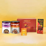 PUREHEART Onam Gift Hamper Cherokee Premium Trail Mix, Sweet & Salt Nutmix (454g, each), Cadbury Bournville Dark Chocolate with  Gift Card
