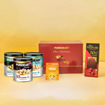 PUREHEART Onam Gift Hamper - Peeled Almonds Natural, Salted & Flavours of Venice (333g, each) with  Gift Card & Chocolate - Crunchy Dry Fruits