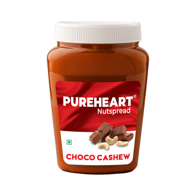 PUREHEART Choco Cashew Nut Spread 350gm with Lunch Box | Nutty, Smooth & Creamy Chocolate Cashew Butter| Rich in Roasted Nuts |Healthy Breakfast for Kids & Family| No. 1 Exporter of Roasted Nuts
