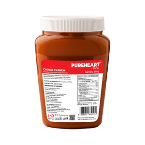 PUREHEART Choco Cashew Nut Spread 350gm with water Sipper Bottle or DOMS Stationary Kit  | Nutty, Smooth & Creamy Chocolate Cashew Butter| Rich in Roasted Nuts |Healthy Breakfast for Kids & Family| No. 1 Exporter of Roasted Nuts