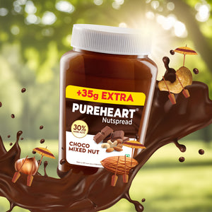 Pureheart Nut Spread Choco Mixed Nut - Nutty Chocolate Spread for Breakfast, Delicious, Smooth & Creamy Snack