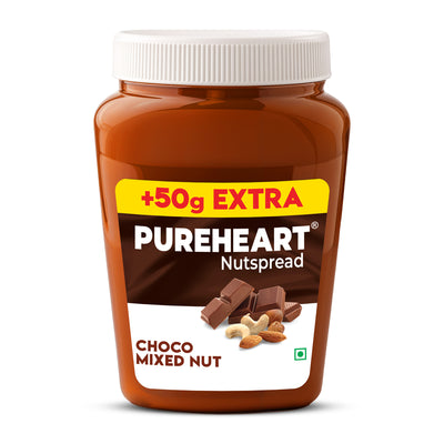 Pureheart Choco Mixed Nut Spread | Back to School Offer Assured Gifts | Premium Mixed Nut Butter from India’s #1 Roasted Nut Brand | Smooth & Healthy Nut Spread | 350+50g