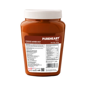 PUREHEART Choco Mixed Nut Spread 350gm with Water Sipper Bottle or DOMS Stationary Kit| Nutty, Smooth and Creamy Chocolate Spread for Breakfast - No. 1 Exporter of Roasted Nuts