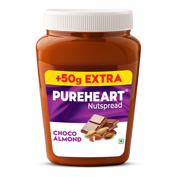 Pureheart Choco Almond Spread Online | Back to School Offer with Assured Gifts | Premium Choco Almond  Butter from India’s Leading Roasted Nut Brand | Smooth & Healthy Nut Spread | 400g