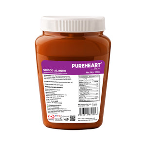 PUREHEART Choco Almond Nut Spread 350gm with Water Sipper Bottle or DOMS Stationary Kit | Chocolate Almond Creamy, Smooth & Nutty | Rich in Roasted Nuts | Healthy Breakfast Spread for Kids & Family | No. 1 Exporter of Roasted Nuts
