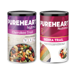 Pureheart Trail Mix Combo (230g Pack of 2): Cherokee & Sierra Trail Mix - High-Fiber Seed & Berry Blend with Roasted Nuts for Energy