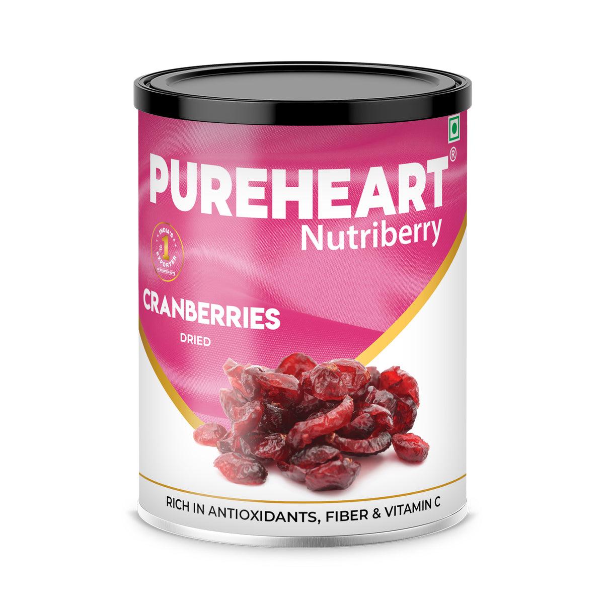 Pureheart Dried Cranberries 80g | Naturally Sweet & Tangy Cranberry Dry Fruit | Healthy Snack, Antioxidant Rich, High Fiber Superfood | Cranberry for Salad, Baking & Trail Mix