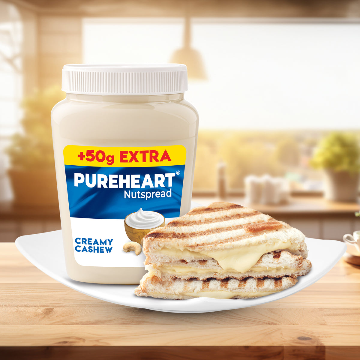 Pureheart Creamy Cashew Spread Online | Back to School Offer with Assured Gifts | Premium Cashew Butter from India’s Leading Roasted Nut Brand | Smooth & Healthy Nut Spread | 350+50gm