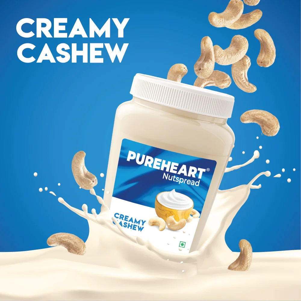 Pureheart Nut Spread Creamy Cashew , Nutty Spread for Breakfast, Delicious, Smooth & Creamy Snack