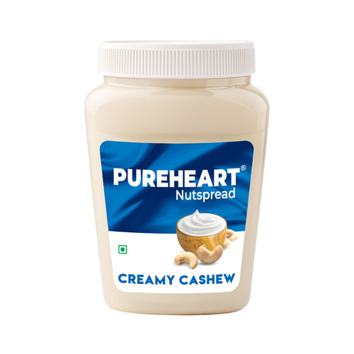 PUREHEART Nut Spread Creamy Cashew 350gm Water Sipper Bottle or DOMS Stationary Kit | Nutty and Smooth Cashew Spread for Breakfast - No. 1 Exporter of Roasted Nuts
