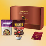 PUREHEART Celebration Diwali Gift Hamper | Corporate Gift Box with Cherokee Trail Mix (80g) and Hershey's Kisses Chocolate, Happy Diwali Greeting Card | Festive Dry Fruits Pack