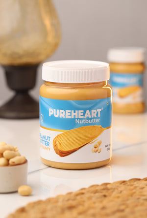 Pureheart Nutbutter Natural Peanut Butter  | creamy | High Protein, Zero Trans Fats| Premium Roasted Peanut Creamy Nut Butter Spread | Perfect for Fitness and Healthy Snacking