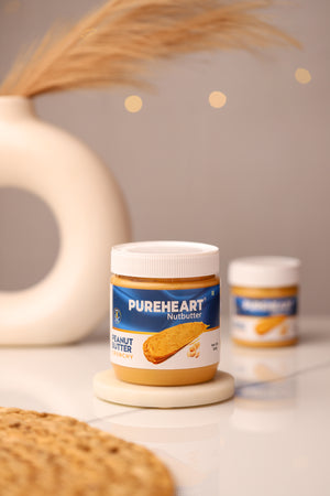 Pureheart Nutbutter Natural Peanut Butter  | Crunchy | High Protein, Zero Trans Fats| Premium Roasted Peanut Crunchy Nut Butter Spread | Perfect for Fitness and Healthy Snacking