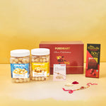 PUREHEART Onam Gift Hamper with Gift Card, and Combo of Natural Macadamia, Salted Roasted Macadamia (650 gm, each) and Cadbury Bournville Fruit & Nut Dark Chocolate